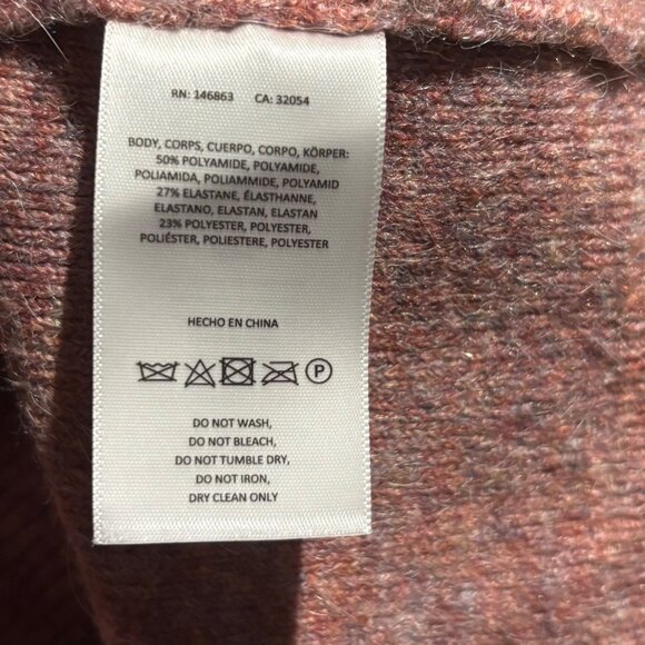 Mare Mare Anthropologie Long Sleeve Button Front Sweater Mini Dress XL Rose Pink - Picture 6 of 6